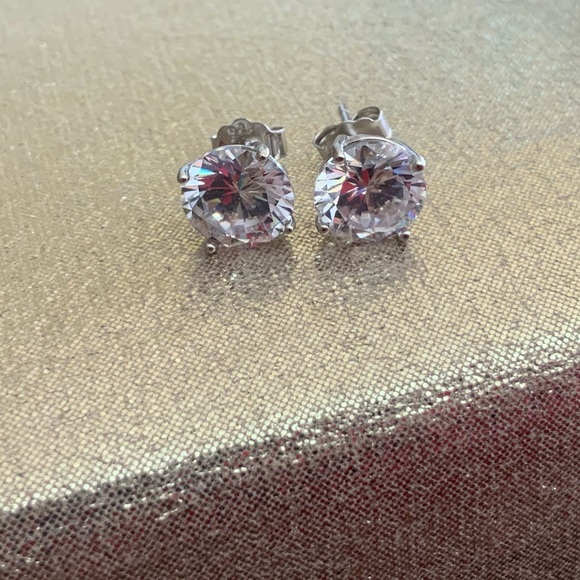 Nordstrom rack Sterling Silver Round Cut CZ Studs earrings - Picture 10 of 10